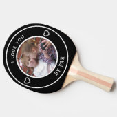 Aangepaste hond Foto beste vader, zwart wit zwart Tafeltennisbatje (Zijkant)