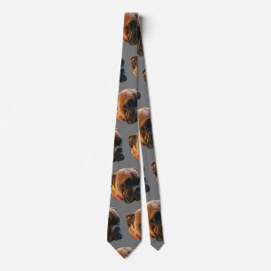 Aangepaste hond Foto Boxer Puppy Grey Stropdas