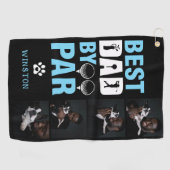 Aangepaste hond foto collage beste papa door par golfhanddoek (Horizontaal)