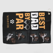 Aangepaste hond foto collage beste papa door par golfhanddoek (Horizontaal)