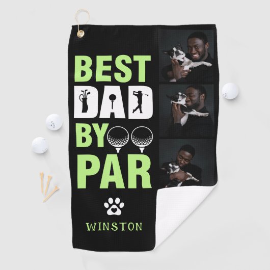 Aangepaste hond foto collage beste papa door par golfhanddoek (Insitu)