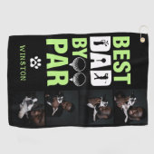 Aangepaste hond foto collage beste papa door par golfhanddoek (Horizontaal)