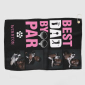 Aangepaste hond foto collage beste papa door par golfhanddoek (Horizontaal)
