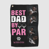 Aangepaste hond foto collage beste papa door par golfhanddoek (Voorkant)