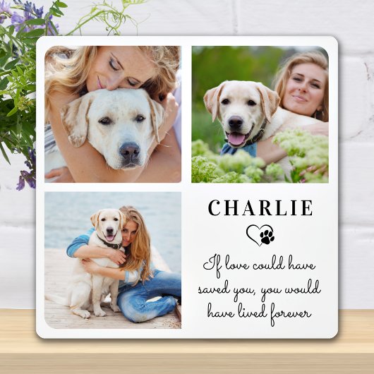 Aangepaste hond Foto Collage Modern Pet Memorial Fotoplaat