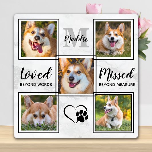 Aangepaste hond Foto Collage Persoonlijk Pet Memor Fotoplaat
