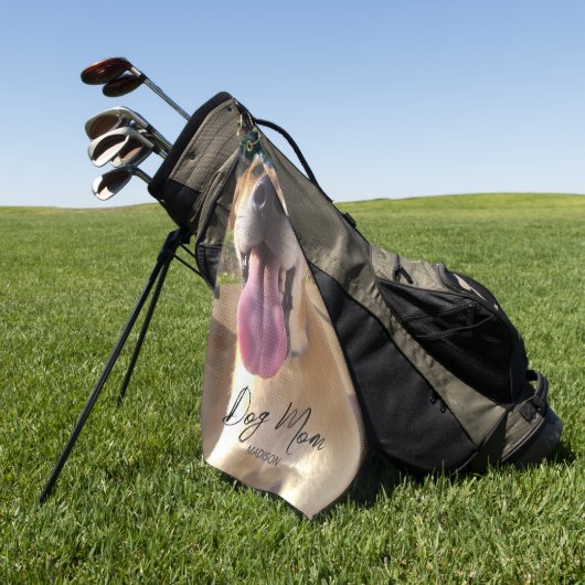 Aangepaste hond Foto Dog Mam Aangepast Golfhanddoek (Groen)