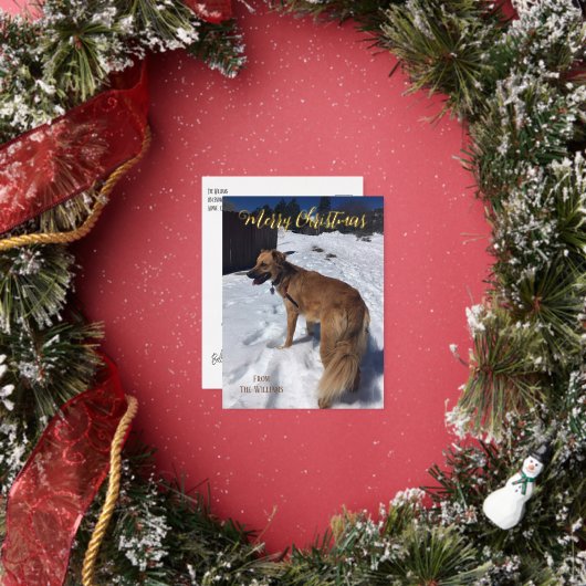 Aangepaste hond foto folie kerstkaart folie feestdagen briefkaart (Insitu)