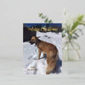 Aangepaste hond foto folie kerstkaart folie feestdagen briefkaart (Staand Voorkant)