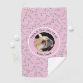 Aangepaste hond foto golfer cadeau grappige roze d golfhanddoek (Insitu)