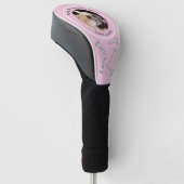 Aangepaste hond foto golfer cadeau grappige roze d golfheadcover (Schuin)