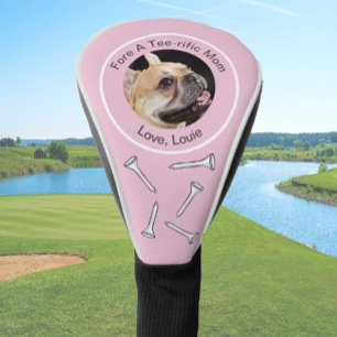 Aangepaste hond foto golfer cadeau grappige roze d golfheadcover