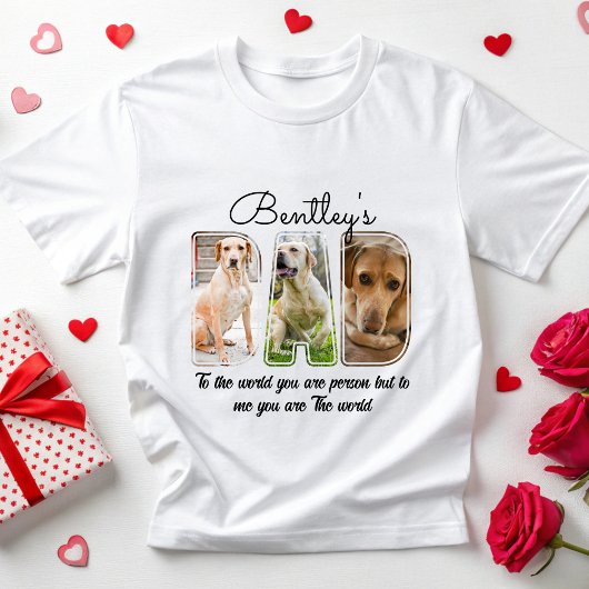 Aangepaste Hond Foto Hond Papa Gift Hondenliefhebb T-shirt
