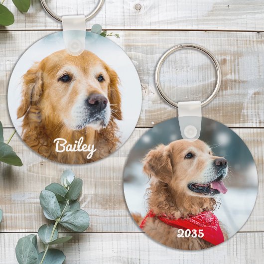 Aangepaste Hond Foto Huisdier Gepersonaliseerde Na Sleutelhanger