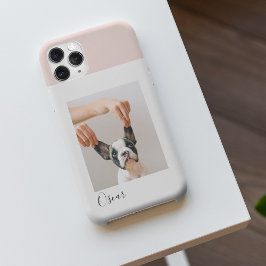 Aangepaste Hond Foto iPhone Case | Pastel Roze & N
