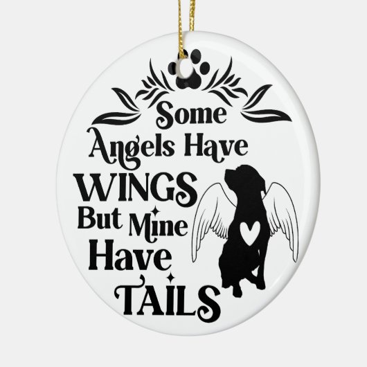 Aangepaste hond foto Kerst engel vleugels Keramisch Ornament (Links)