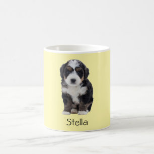 Aangepaste Hond Foto Mok – Pastel Geel met Pet Naa