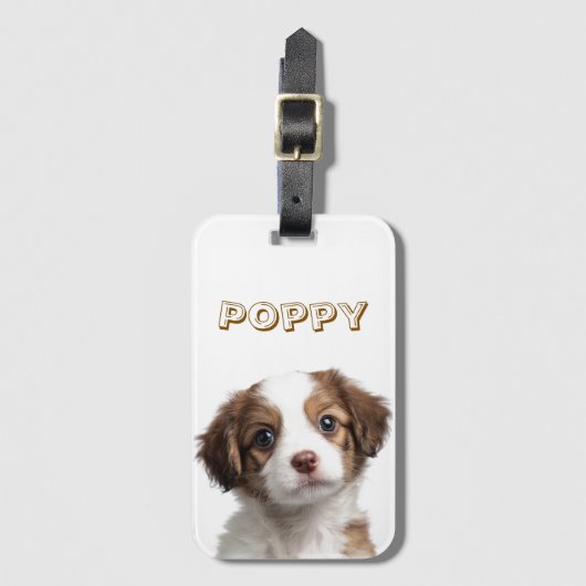 Aangepaste Hond Foto & Naam Bagagelabel (Voorkant (verticaal))