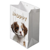Aangepaste Hond Foto & Naam Gift Bag Medium Cadeauzakje (Voorkant Gekanteld)