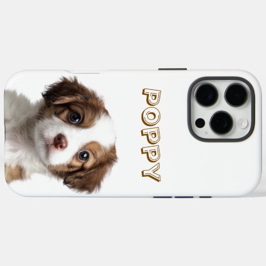 Aangepaste Hond Foto & Naam iPhone Case (Achterkant (horizontaal))