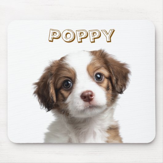 Aangepaste Hond Foto & Naam Mousepad Muismat (Voorkant)