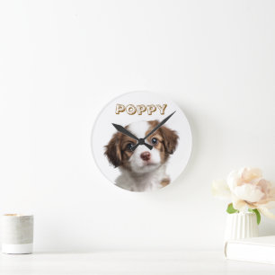 Aangepaste Hond Foto & Naam Muur Klok