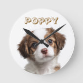 Aangepaste Hond Foto & Naam Muur Klok (Voorkant)