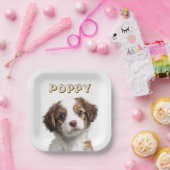 Aangepaste Hond Foto & Naam Papier Borden Papieren Bordje (Feest)