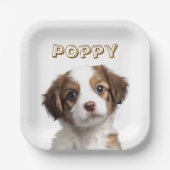 Aangepaste Hond Foto & Naam Papier Borden Papieren Bordje (Voorkant)