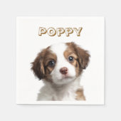 Aangepaste Hond Foto & Naam Papieren servetten (Voorkant)