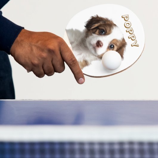 Aangepaste Hond Foto & Naam Ping Pong Paddle Tafeltennisbatje (Insitu)