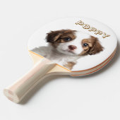 Aangepaste Hond Foto & Naam Ping Pong Paddle Tafeltennisbatje (Voorkant Gekanteld)