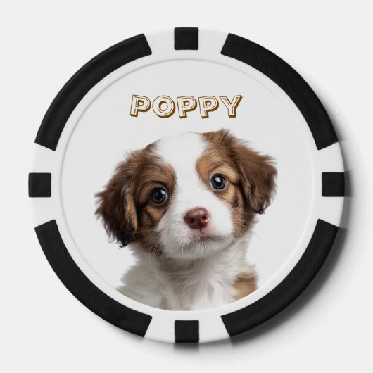 Aangepaste Hond Foto & Naam Poker Chips (Voorkant)