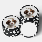 Aangepaste Hond Foto & Naam Poker Chips (Opstapeling)