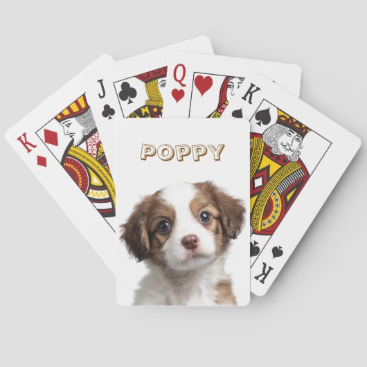 Aangepaste Hond Foto & Naam Poker Kaarten (Achterkant)