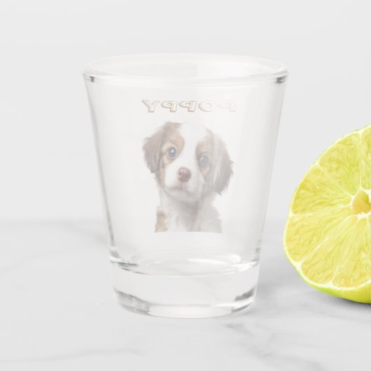 Aangepaste Hond Foto & Naam Shot Glas (Achterkant)