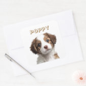 Aangepaste Hond Foto & Naam Sticker (Envelop)