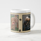 Aangepaste Hond Foto Paw Drukt Schattigee Afbeeldi Grote Koffiekop (Voorkant rechts)