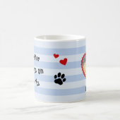 Aangepaste hond foto poot prints geheugen blauw koffiemok (Center)