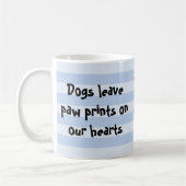 Aangepaste hond foto poot prints geheugen blauw koffiemok (Links)