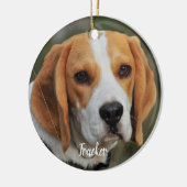 Aangepaste hond Foto Red Pset Loss Pet Memorial Keramisch Ornament (Links)