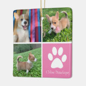 Aangepaste hond foto  roze dubbelzijdig keramisch ornament (Links)