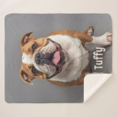 Aangepaste Hond Foto Sherpa Deken Huisdier Liefheb (Voorkant (horizontaal))