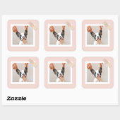 Aangepaste Hond Foto Stickers | pastelroze Lijst (Vel)