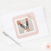 Aangepaste Hond Foto Stickers | pastelroze Lijst (Envelop)