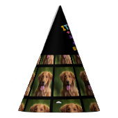 Aangepaste hond Foto van derde verjaardagspartij P Feesthoedjes (Links)