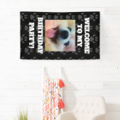 Aangepaste hond foto verjaardagsfeestje spandoek (Insitu)