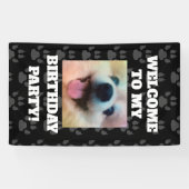 Aangepaste hond foto verjaardagsfeestje spandoek (Horizontaal)