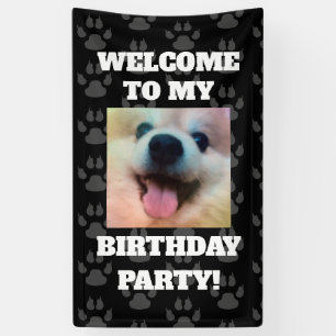 Aangepaste hond foto verjaardagsfeestje spandoek