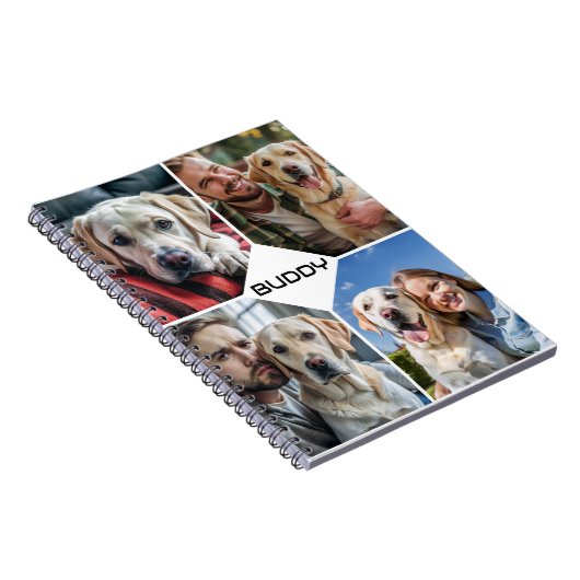 Aangepaste Hond Fotocollage Huisdier Notitieboek (Rechterzijde)